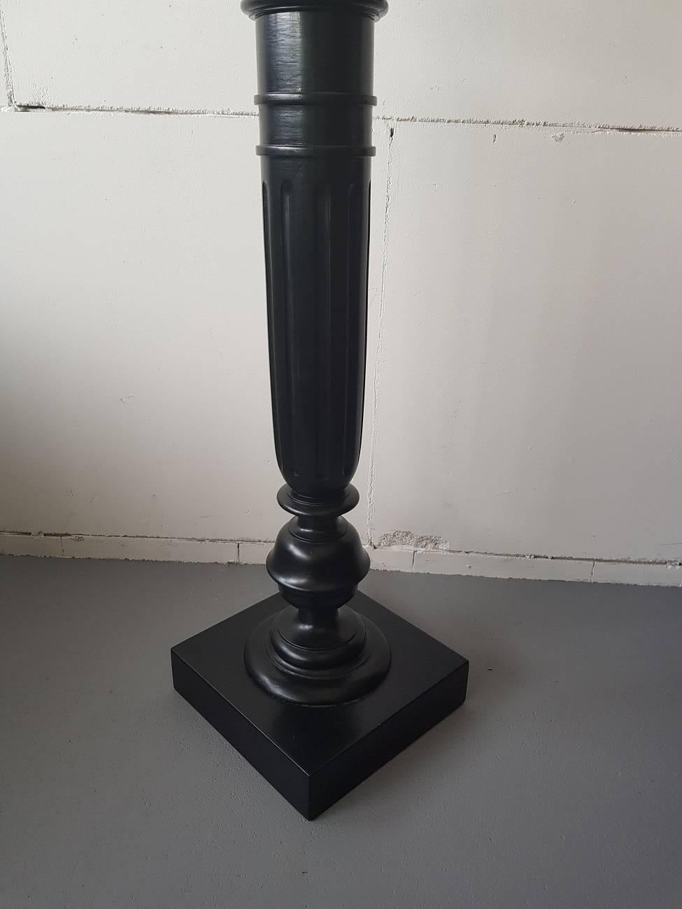 Dutch Late 19th Century Black Polished Pedestal/Column
