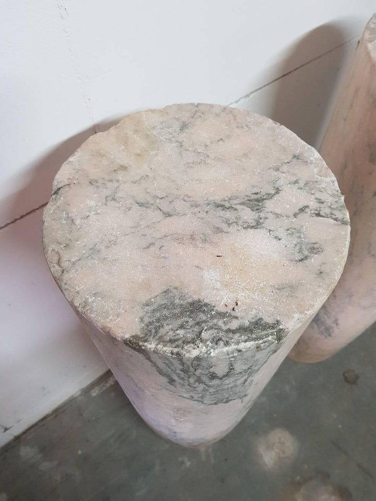 Two 18th Century French Pink Marble Columns/Pillars For Sale at 1stDibs