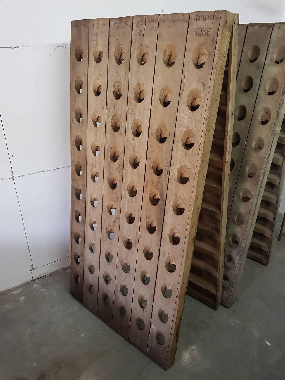 Oak Original French Champagne Riddling Rack Made by Tailliet 1985-1986