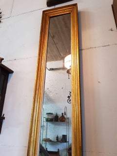 19th Century Dutch Tall Mirror Gilded Wooden Frame