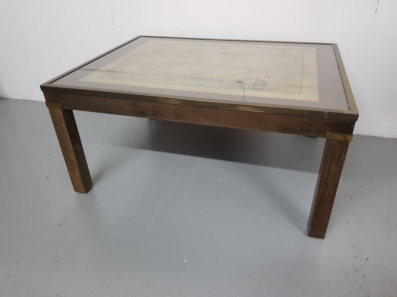 Vintage English Coffee Table With A Map Of Sus At 1stdibs