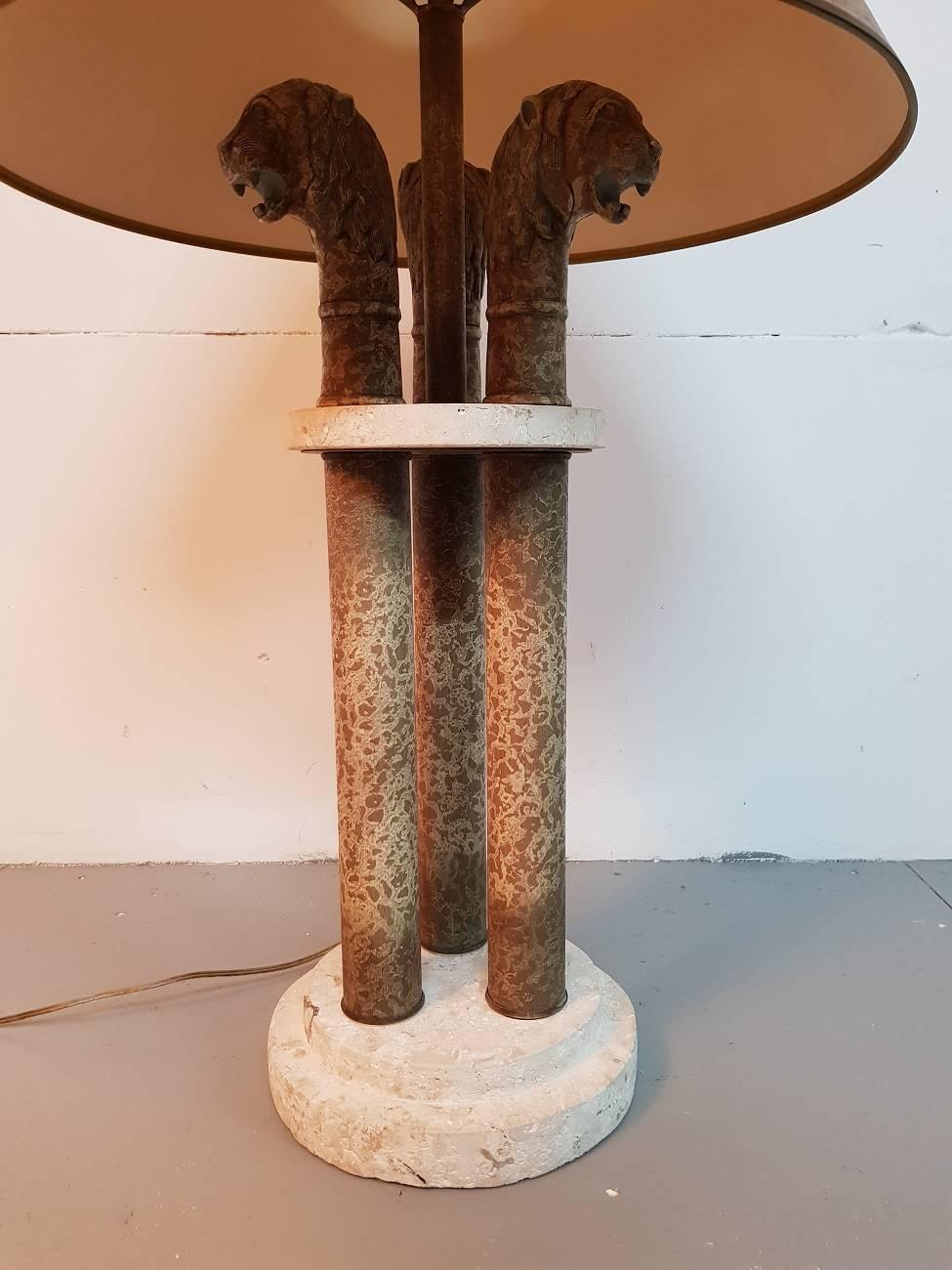 20th Century Classical Roman and Egyptian Style Table Lamp For Sale