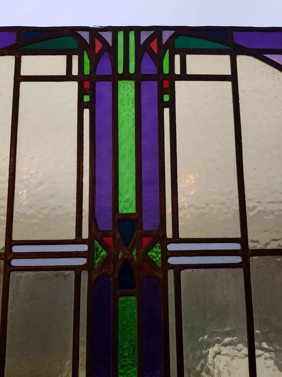 Hand-Crafted Art Nouveau Stained Glass Window from, circa 1900