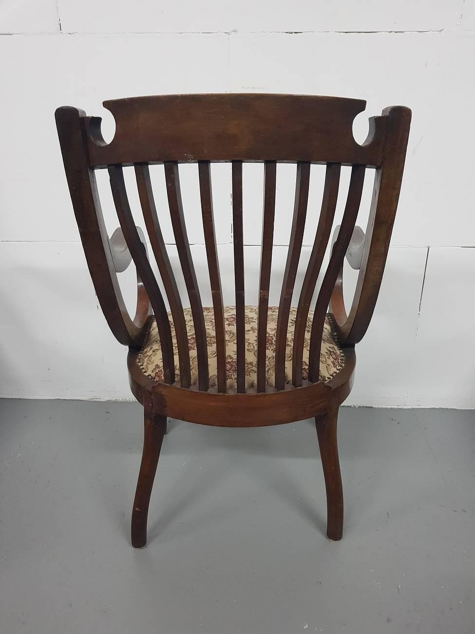 Late 19th Century English Mahogany Regency Style Armchair 2