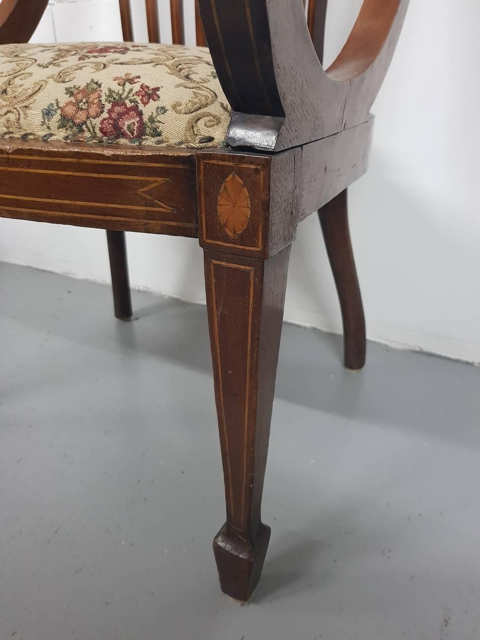British Late 19th Century English Mahogany Regency Style Armchair