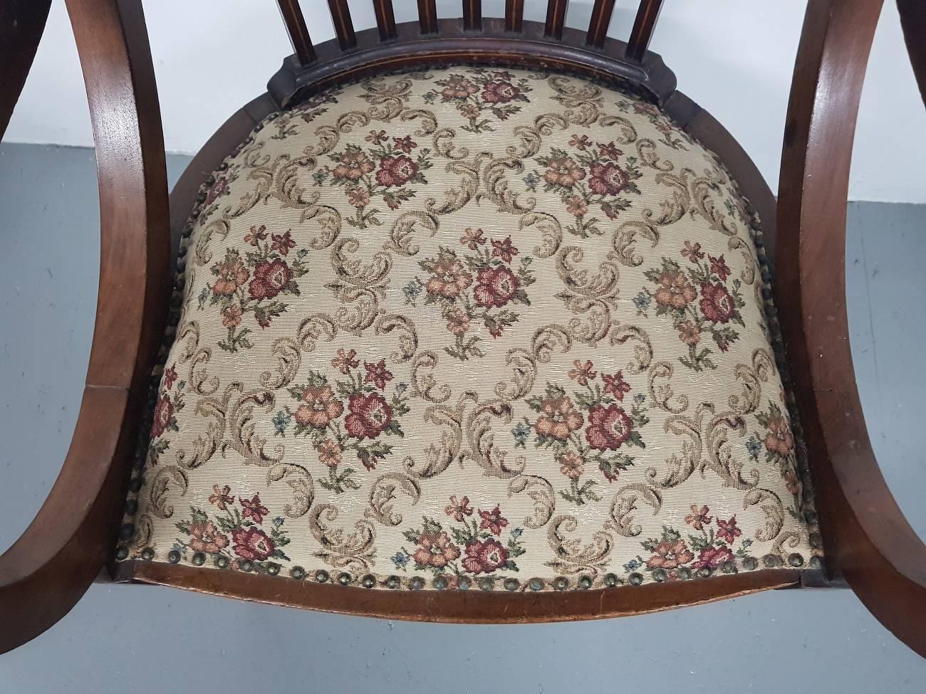 Late 19th Century English Mahogany Regency Style Armchair 1