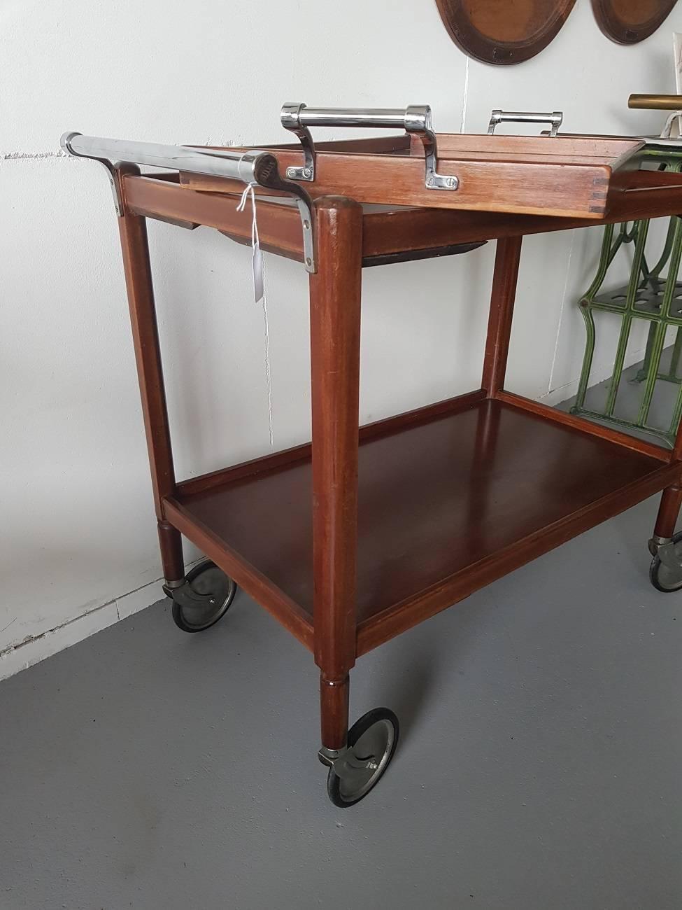 Glass French Mid-20th Century Tea or Bar Cart