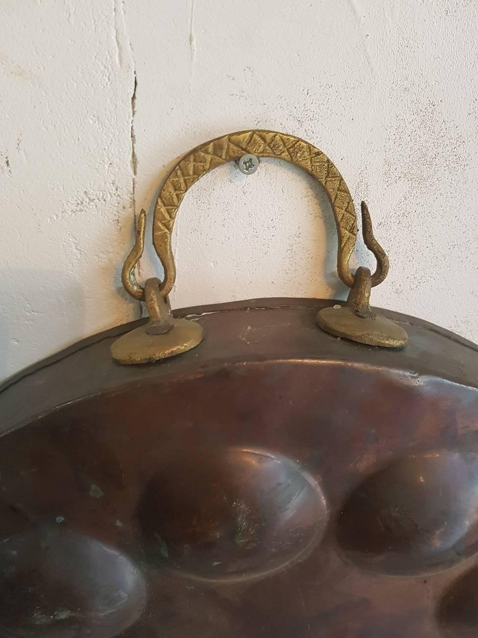 Brass Early 20th Century Dutch Copper Mini Pancakes Pan