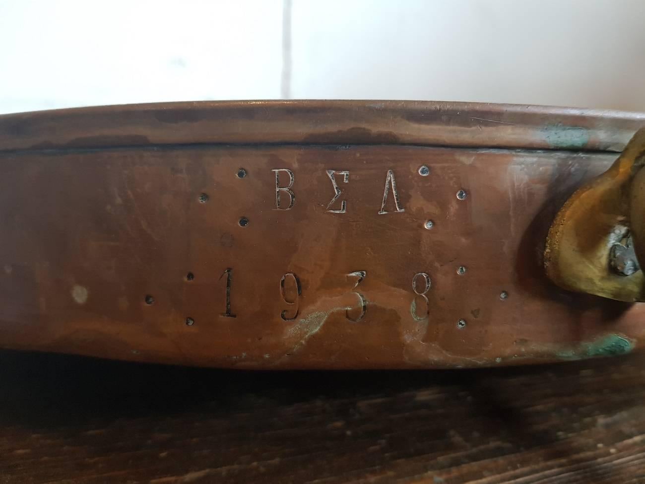 Old Dutch Copper Pancakes Pan from 1938 In Excellent Condition In Raalte, NL