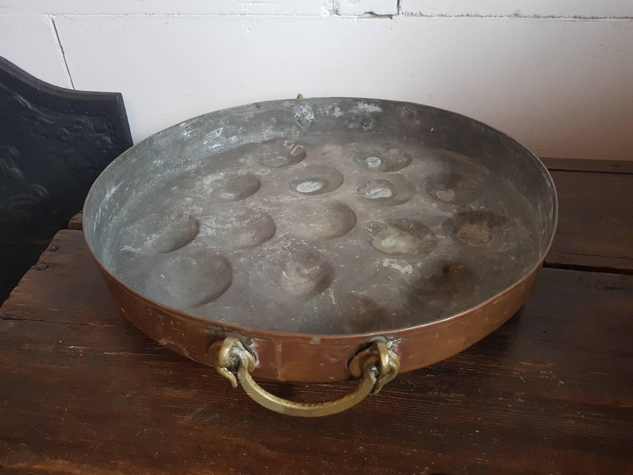 20th Century Old Dutch Copper Pancakes Pan from 1938