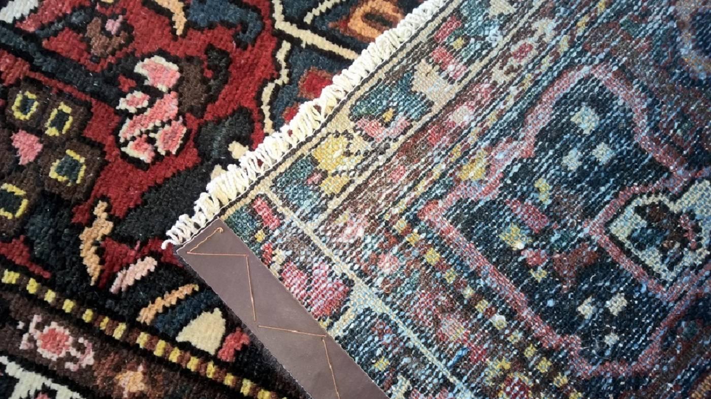 Durable hand knotted woolen Bakhtiar carpet with the Ghiordes knot, these carpets are hard stitched, making them thick and sturdy, made in the 2nd half of the 20th century and it’s still in a good condition.

The measurements are,
Width 116 cm/ 45.6