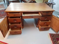 Early 20th Century Oak Partner Desk
