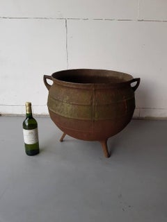 Large Old Cast Iron Witch Kettle or Cauldron, circa 1900