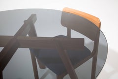 Ripley Dining Table, Solid Walnut and Smoked Glass
