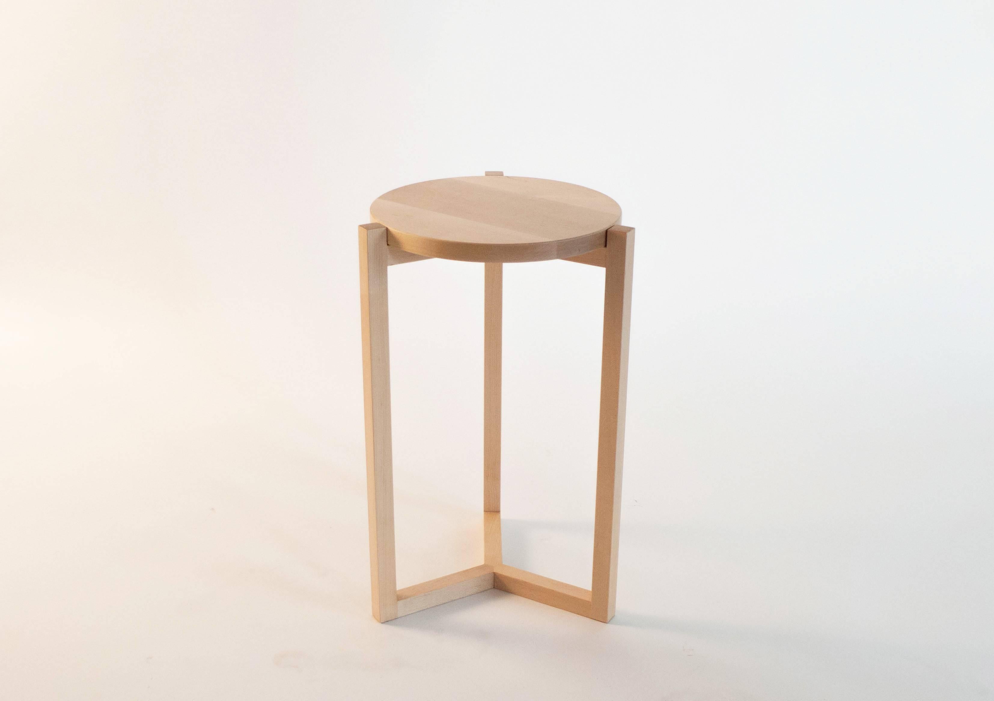 The Felix side table is built in our Brooklyn studio using premium hardwoods. The three legged design showcases a unique Silhouette from any angle, and the three way miter joint provides a functional detail at the base.

Made of solid wood, hand