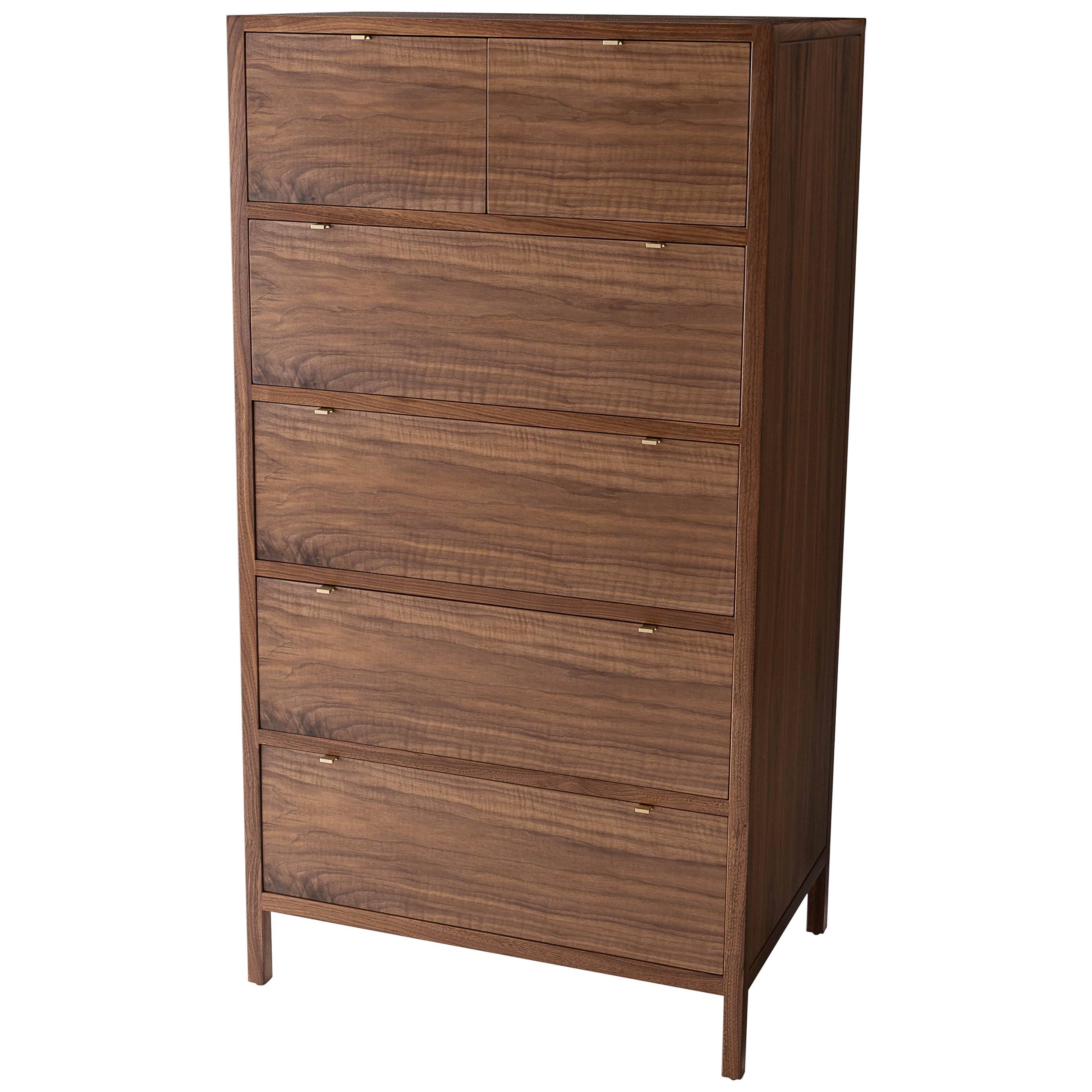 Laska Dresser, Figured Walnut, Six Drawers, Show Sample