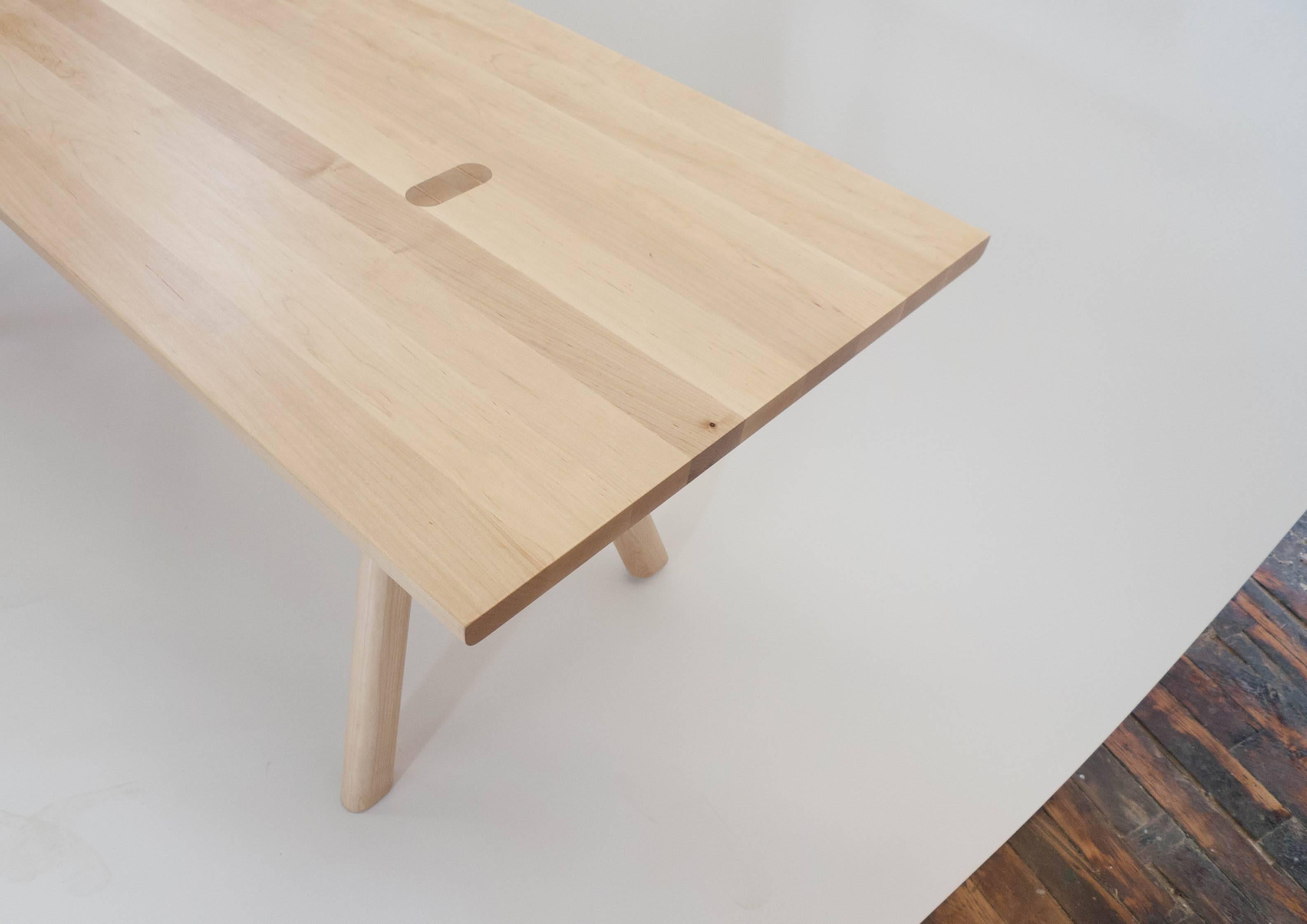 The Watney dining table is built by hand in our Brooklyn studio from premium hardwoods. The parred down silhouette showcases the exposed through tenons in the solid wood top. The size can be expanded or adapted to fit a wide variety of spaces.
Shown