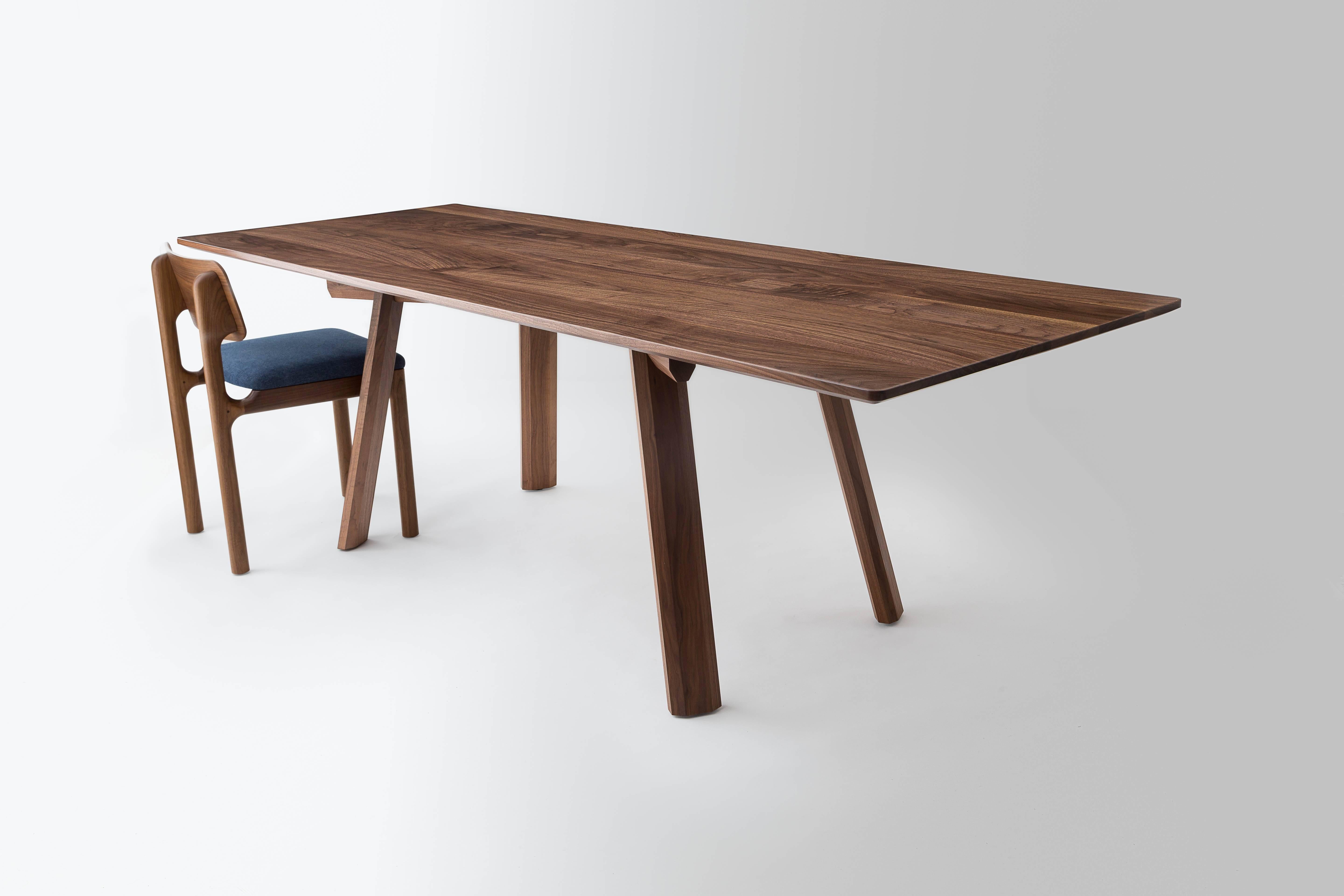 Mid-Century Modern Ripley Dining Table, Solid Walnut, Six-Eight Person, Customizable For Sale
