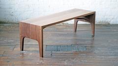 C09 Solid Walnut Bench with Angled Spindles by Jason Lewis Furniture