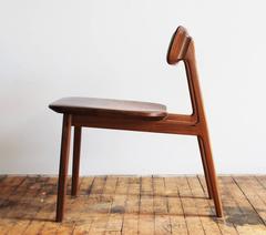 C01, Side Chair with Sculpted Solid Wood Seat and Back, Oiled Walnut