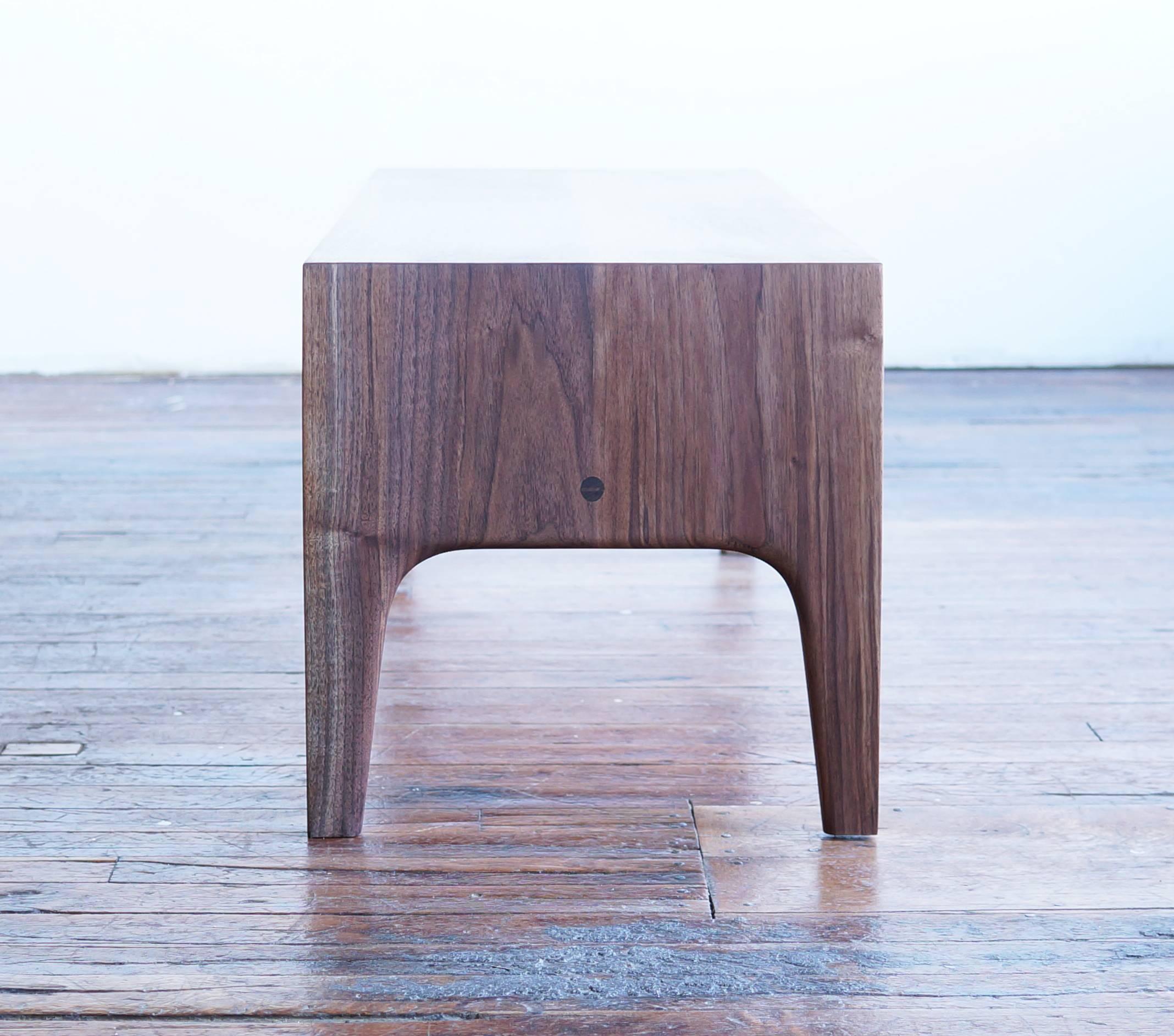 Mid-Century Modern C09 Solid Walnut Bench with Angled Spindles by Jason Lewis Furniture For Sale