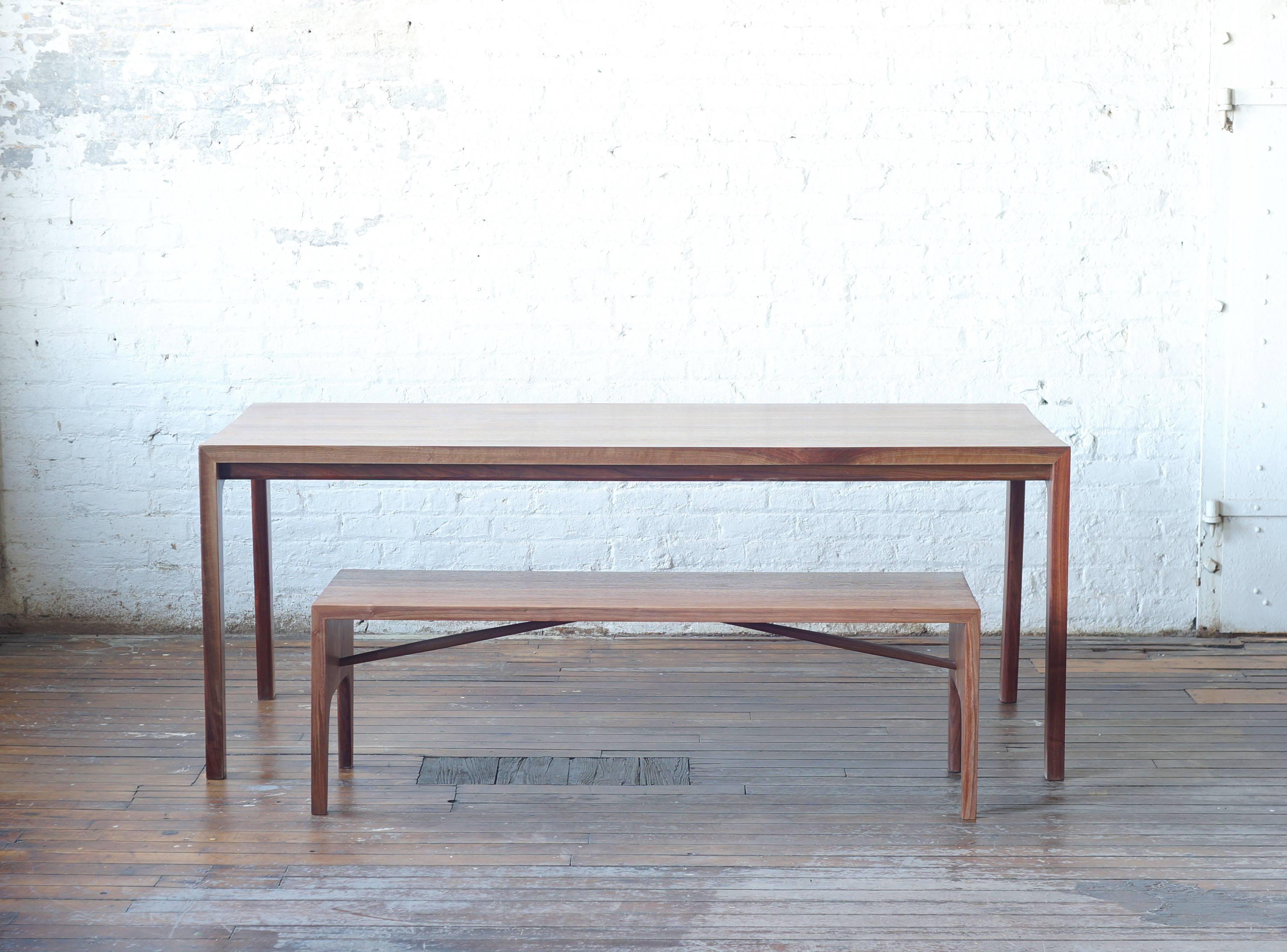American C09 Solid Walnut Bench with Angled Spindles by Jason Lewis Furniture For Sale
