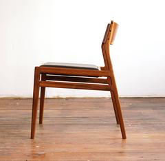 C03.  Solid Walnut Dining Chair with Leather Seat by Jason Lewis Furniture