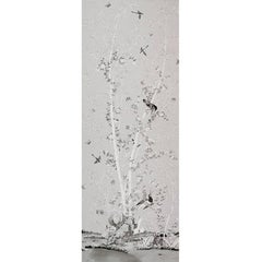 Schumacher Brighton Pavilion Floral Black and White Wallpaper Panel 11