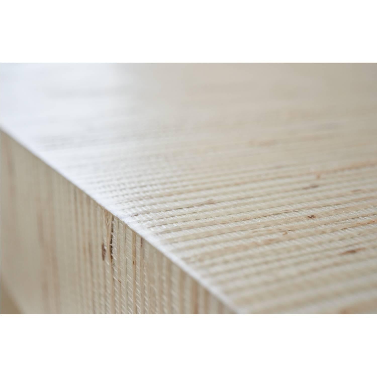 American Schumacher Jinan Arrowroot Weave Textured Fiber-Wrapped Dynasty Console Table