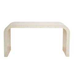Schumacher Jinan Arrowroot Weave Textured Fiber-Wrapped Dynasty Console Table