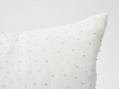 Schumacher Northern Lights Bead-Embellished White Two-Sided 18" Linen Pillow