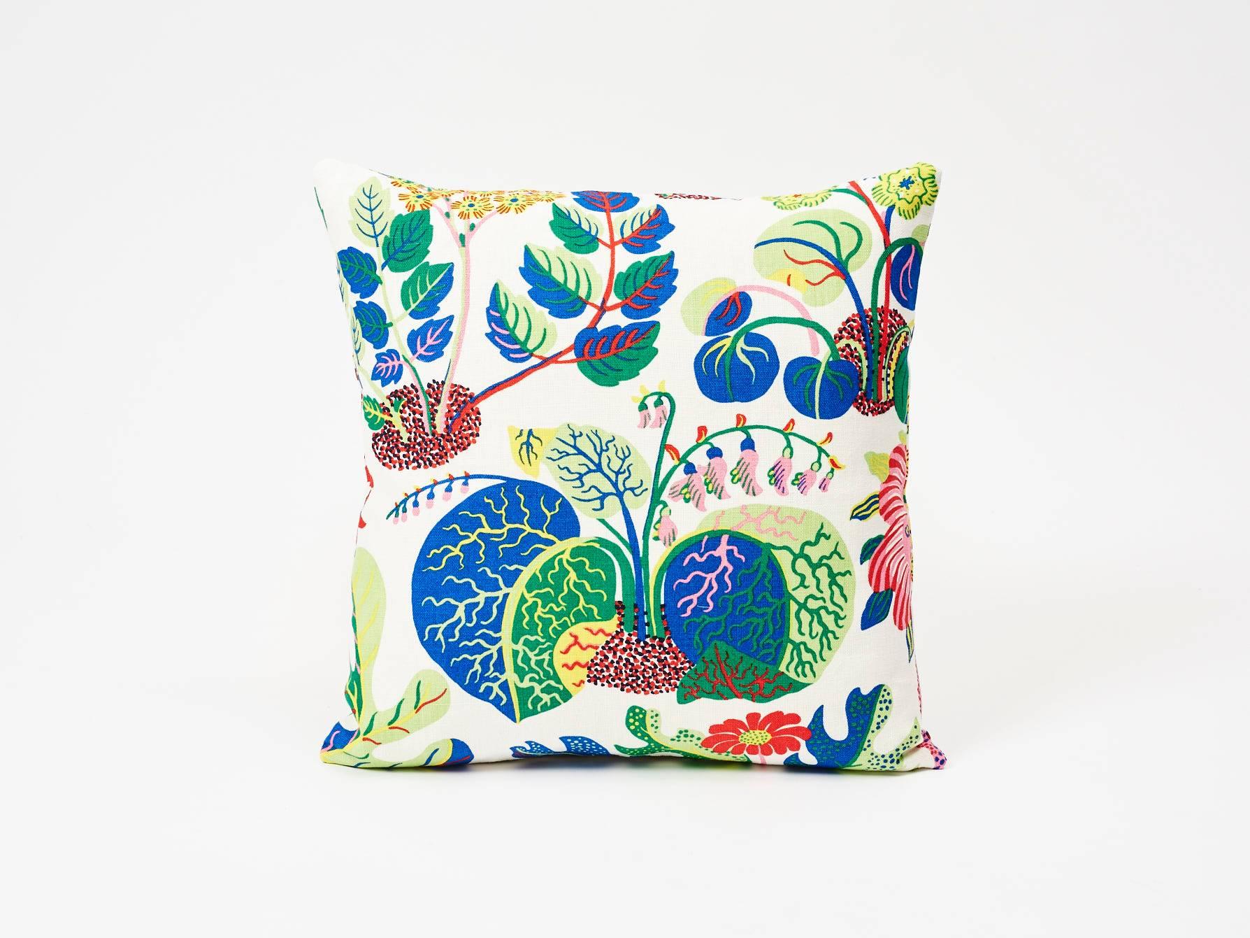 A faithful reproduction of a never-before-seen design by Josef Frank, this pattern bears the designer's signature modernity, whimsy and warmth. A signature Schumacher pattern now featured as a decorative accent, this is sure to elevate any interior