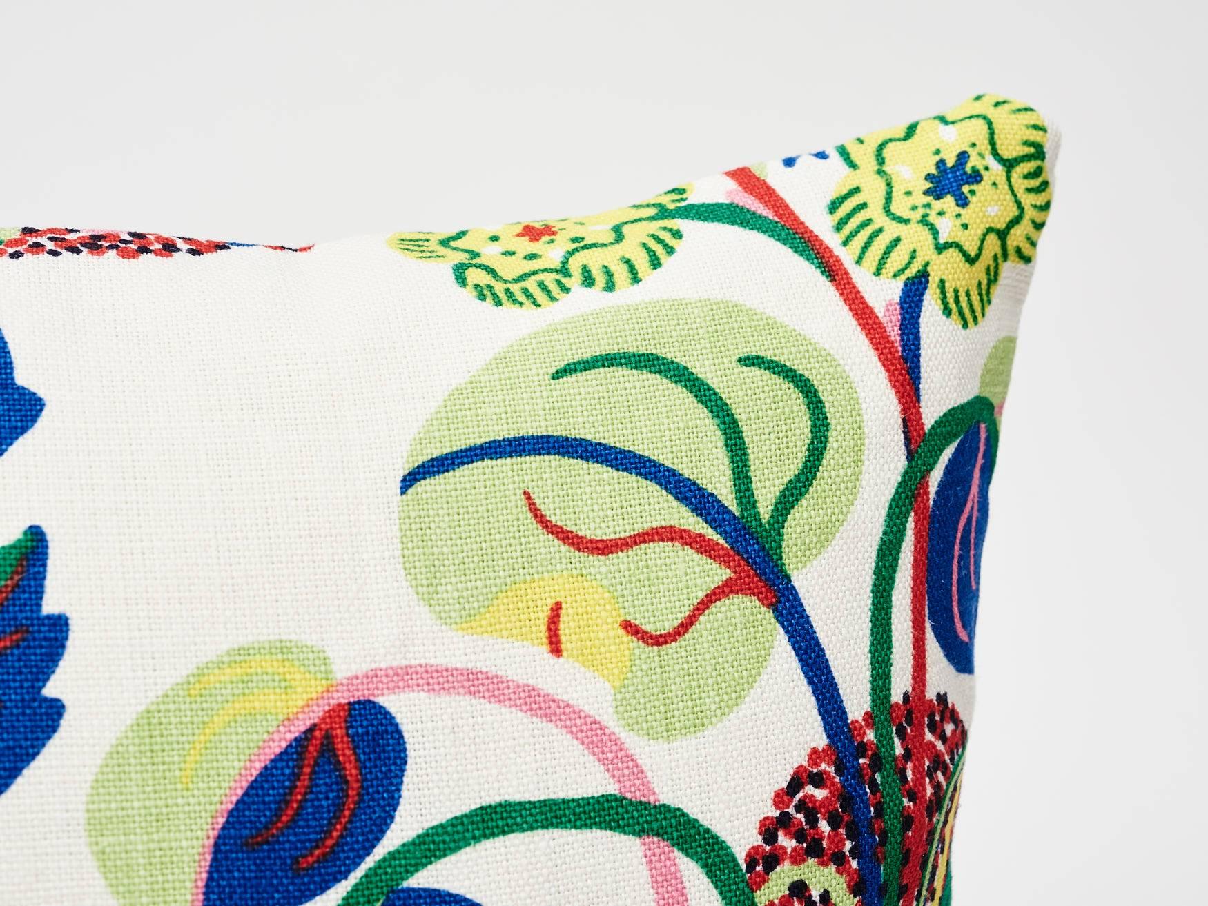 Oreiller en Lin de 18 Pouces à Deux Côtés Josef Frank Papillon Exotique Couleur Printanière Neuf - En vente à New York, NY