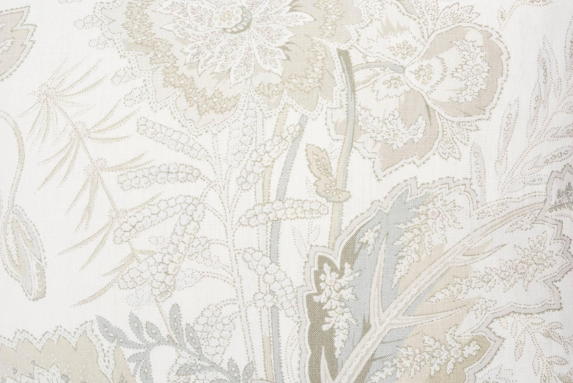 Romantic Schumacher Sandoway Vine French Floral Motif White Two-Sided Linen Pillow
