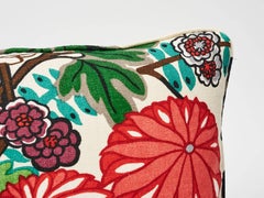 Schumacher Chiang Mai Dragon Chinoiserie Alabaster Linen Two-Sided 18" Pillow