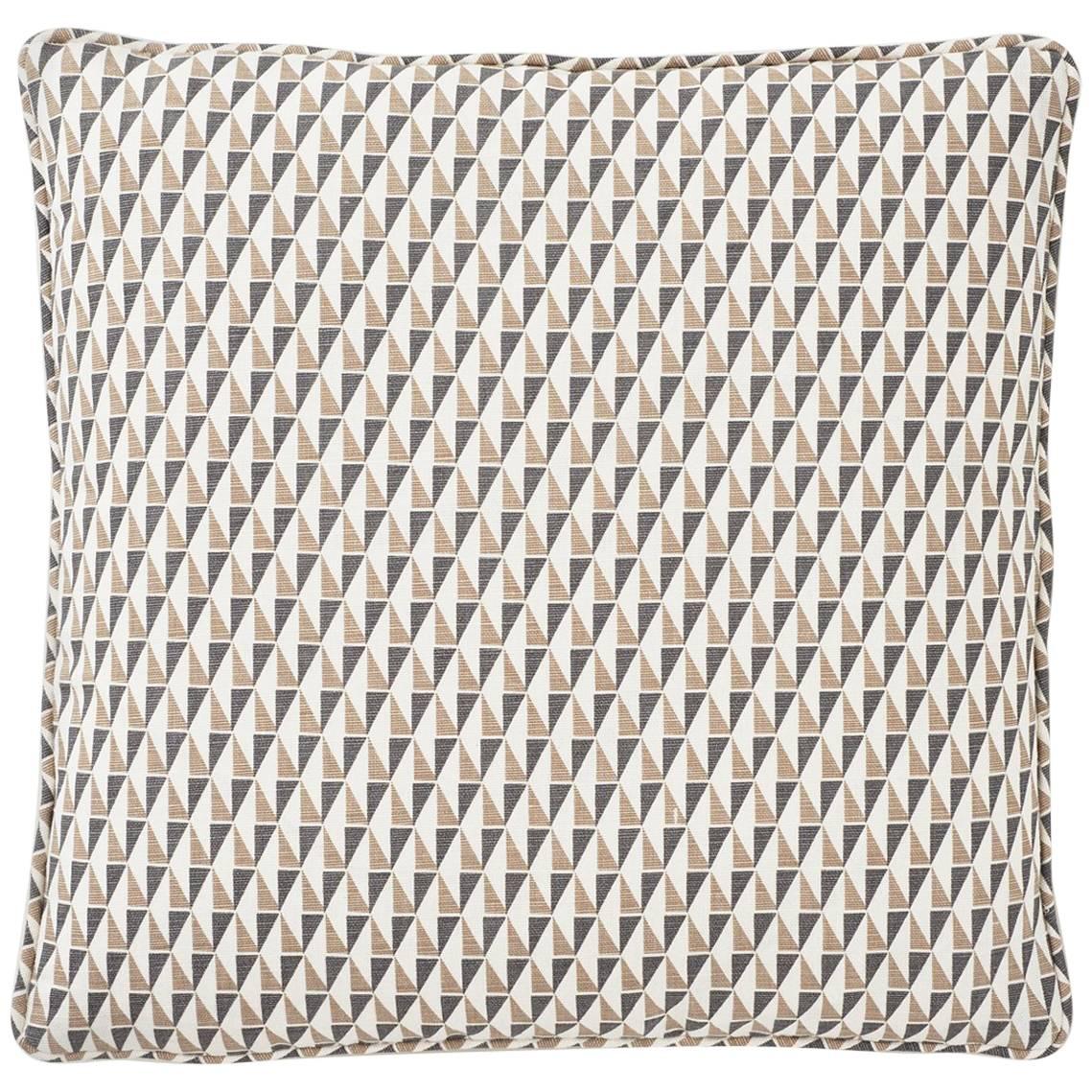 Frank Lloyd Wright Schumacher Design 107 Grey Sand Two-Sided Linen Pillow