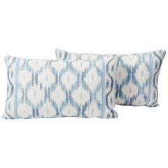 Schumacher Mark D. Sikes Santa Monica Ikat Indigo Blue Lumbar Pillow