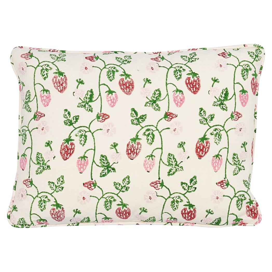 Schumacher Strawberry 18" x 12" Pillow in Grass For Sale at 1stDibs