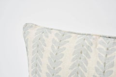 Schumacher Modern Classic Woodperry Woven Blue Two-Sided Linen Pillow