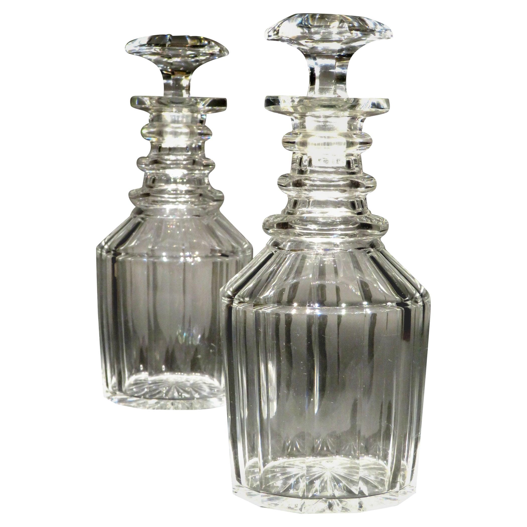 A Very Fine Pair of Georgian Anglo-Irish Glass Spirit Decanters, UK Circa 1820
