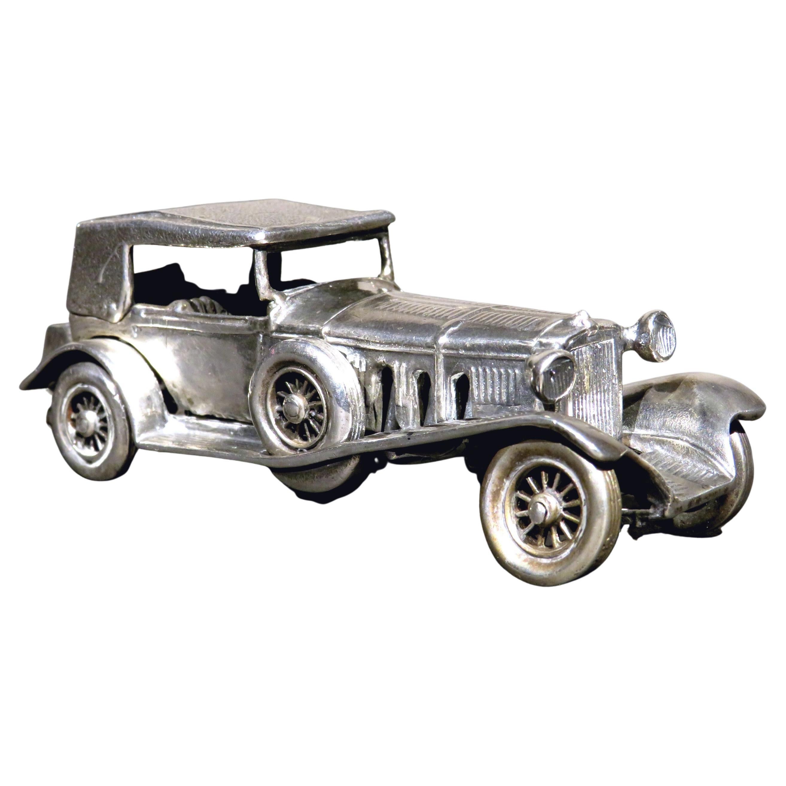 Vintage Scale Model of The 1928 Mercedes Benz SS in German Silver, Circa 1950 For Sale