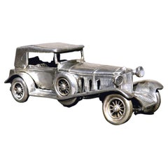 Vintage Scale Model of The 1928 Mercedes Benz SS in German Silver, Circa 1950