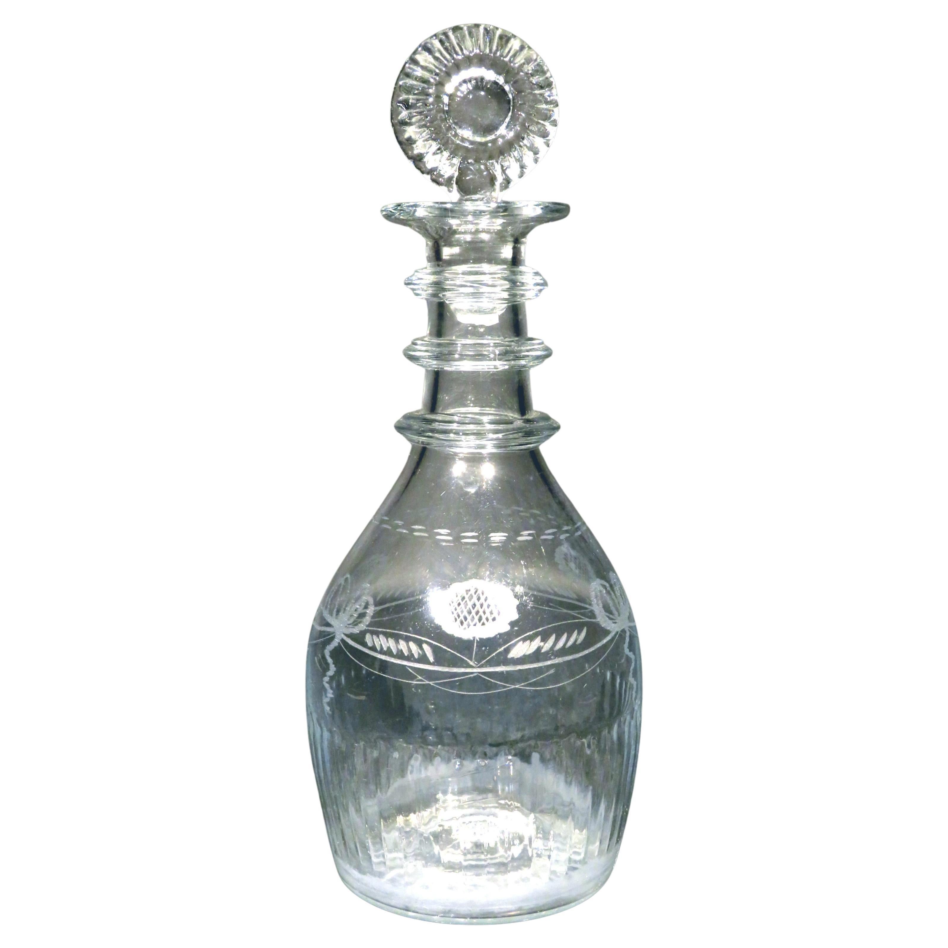 Very Fine & Rare Early 19th Century Waterloo Glass Company Decanter, Ireland