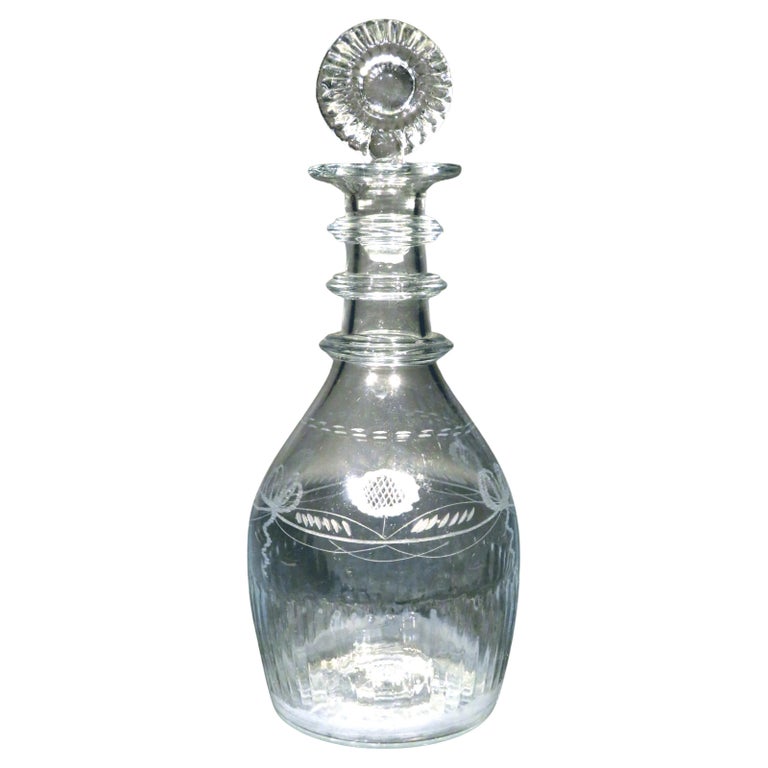 Very Fine and Rare Early 19th Century Waterloo Glass Company Decanter