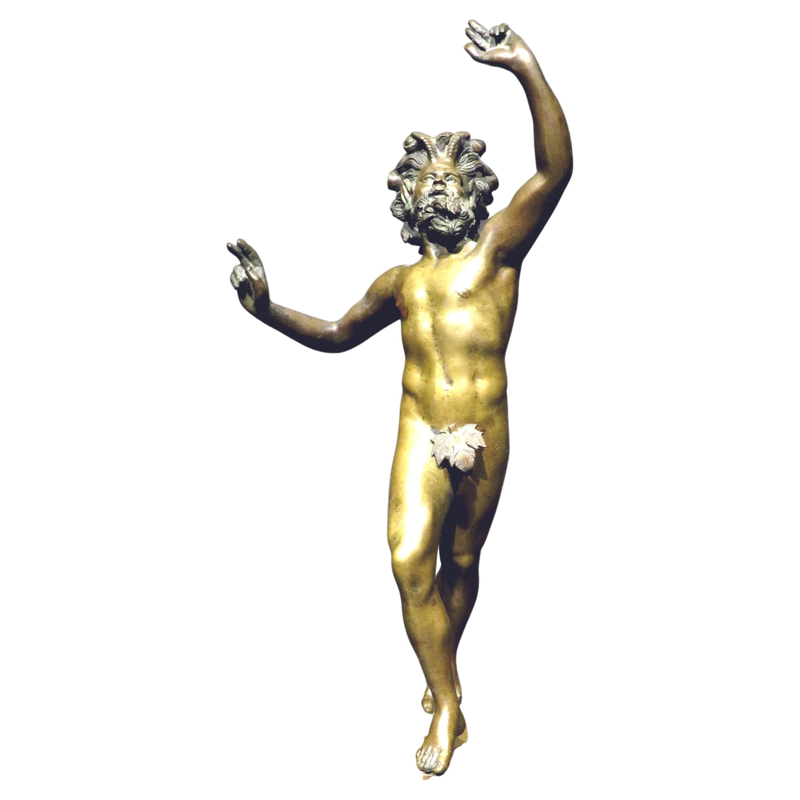 Very Good Grand Tour Bronze of The Dancing Faun of Pompeii, Italy Circa 1870