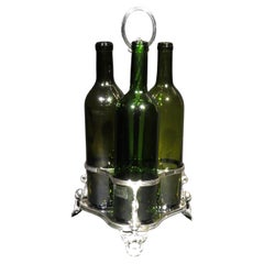 Late 19th Century Silver Plated Wine Bottle Carrier / Caddy, U.K. Circa 1890