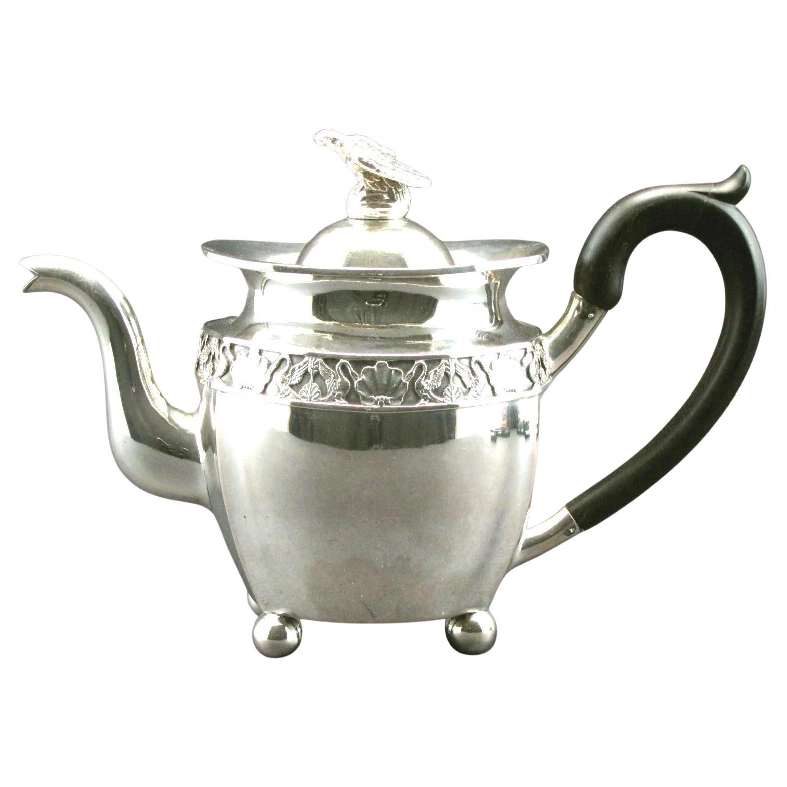 Fine Early 19th Century Neoclassical Silver Teapot, Probably Russian Circa 1825 For Sale
