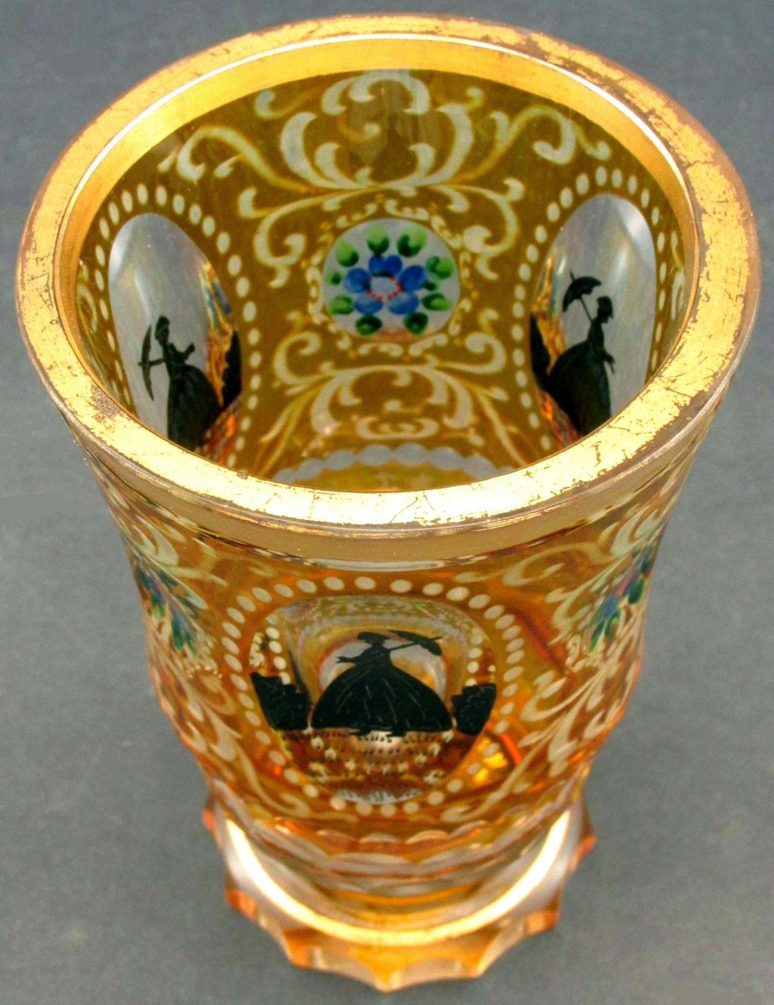 amber glass goblet