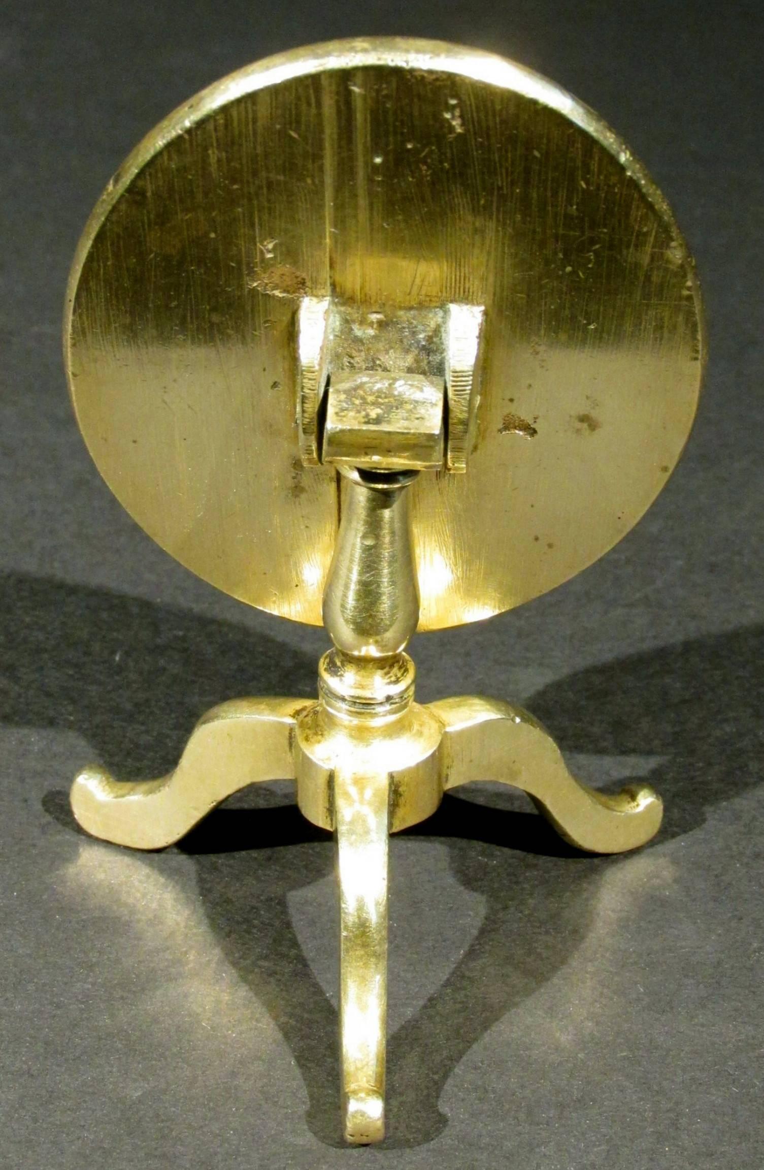 George III Early 19th Century Georgian Miniature Brass Tilt Top Table, England, circa 1810