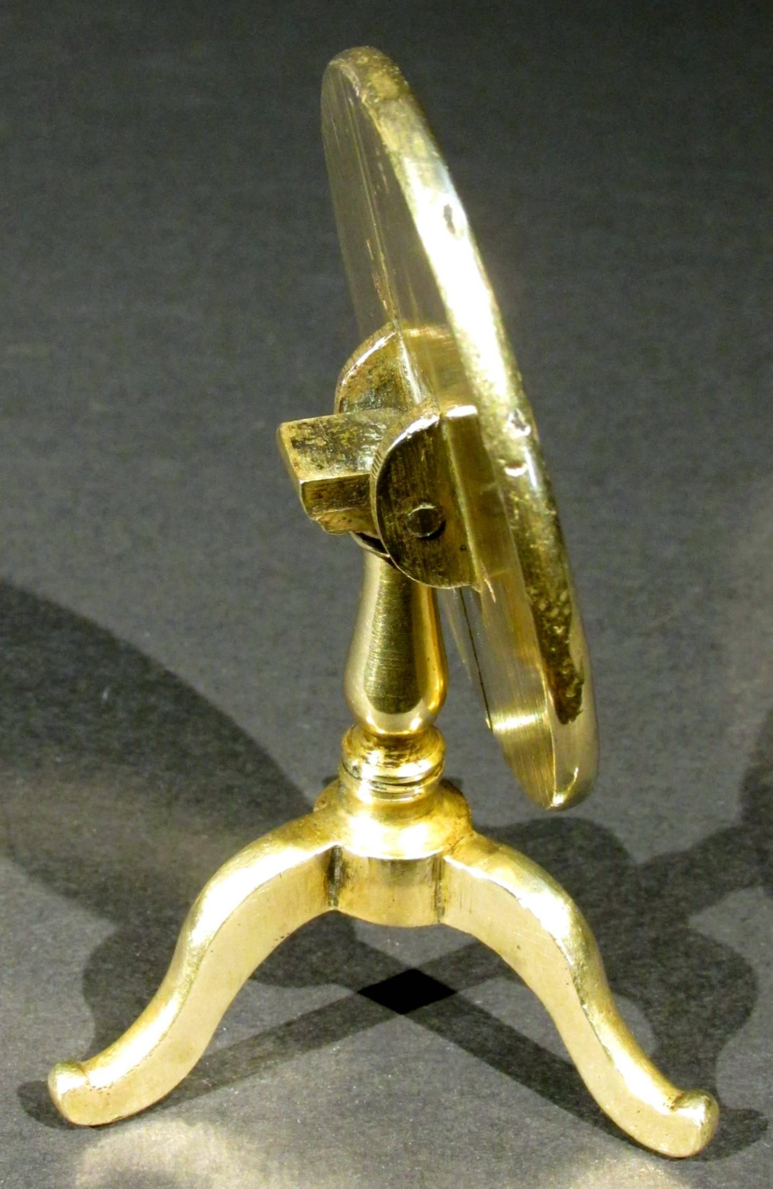 Great Britain (UK) Early 19th Century Georgian Miniature Brass Tilt Top Table, England, circa 1810